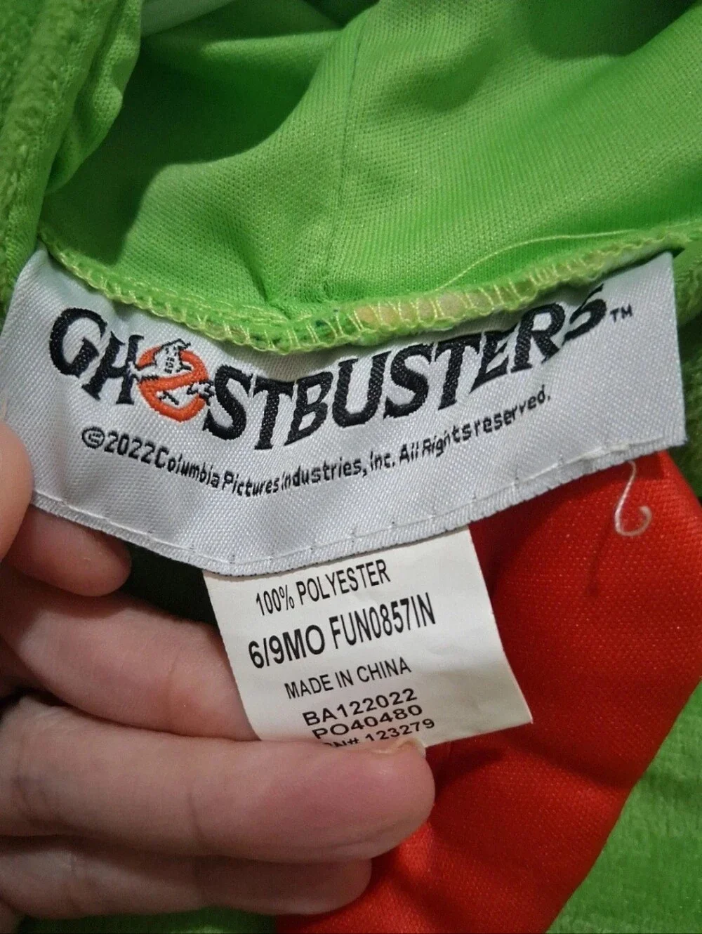 Vintage Ghostbusters Slime Baby Quilted One Piece Halloween Costume,Size6-9month